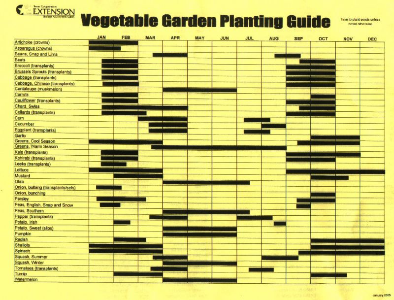 Planting Calendars When to Plant